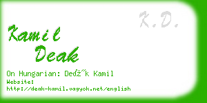 kamil deak business card